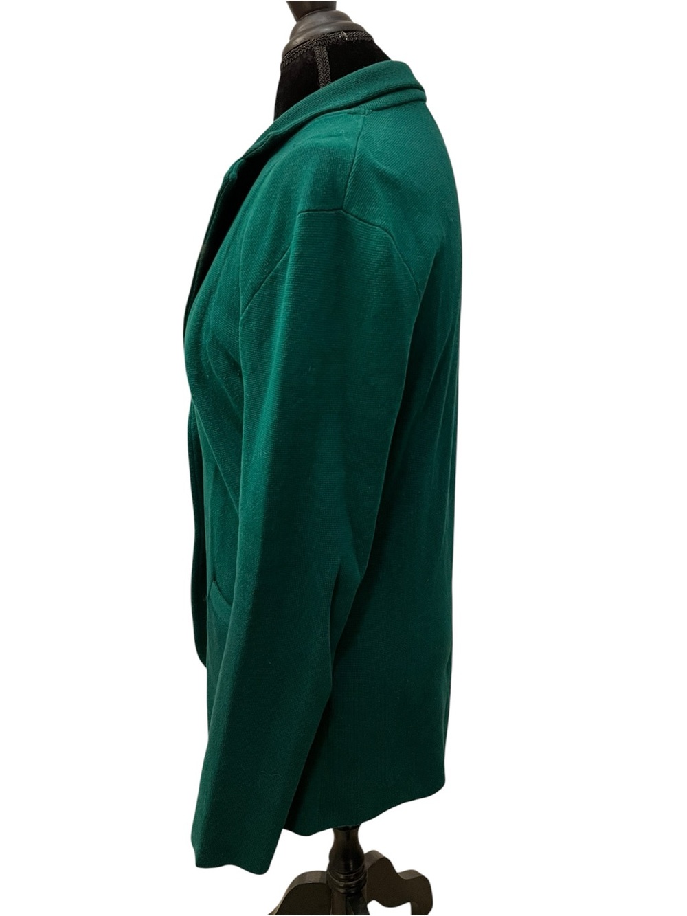 J. Crew Dark Green Knit Blazer Cardigan Size M EUC - Picture 3 of 7